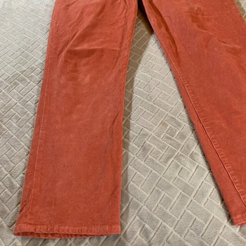 J Crew Womens 32 Corduroy Jeans Coral Orange Slim Straight High Rise Stretch - Picture 3 of 13